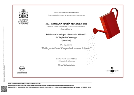 Diploma María Moliner 2022