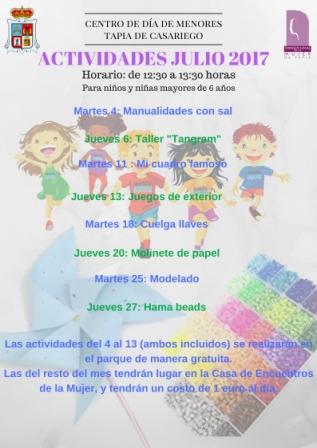 Actividades mes de Julio en el Centro de Día de Menores